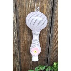 Pastel Pink Glass Hummingbird Feeder